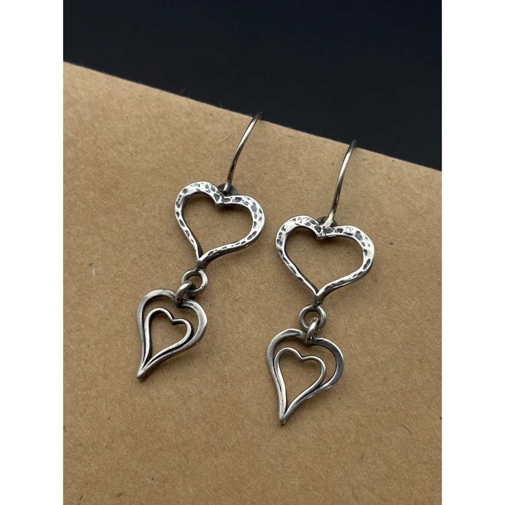 Silpada W1765 Spread The Love Heart Dangle Earrings Sterling Silver